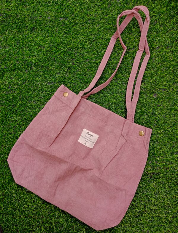 Pink suede tote bag